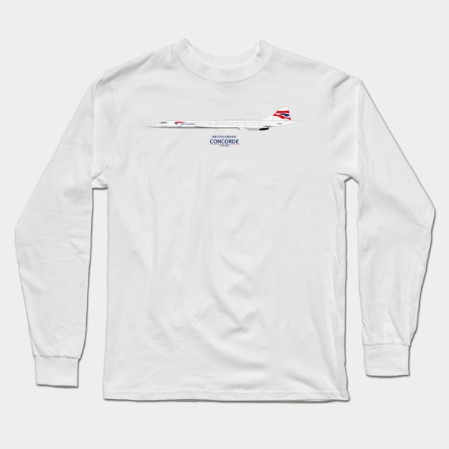 British Airways Concorde 1997 To 2003 Long Sleeve T-Shirt by SteveHClark